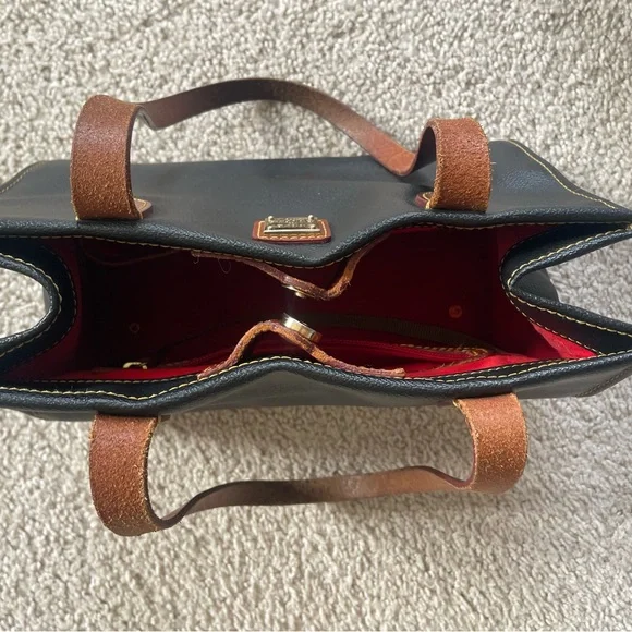 Dooney & Bourke Black and Brown Satchel Purse - Picture 7 of 9